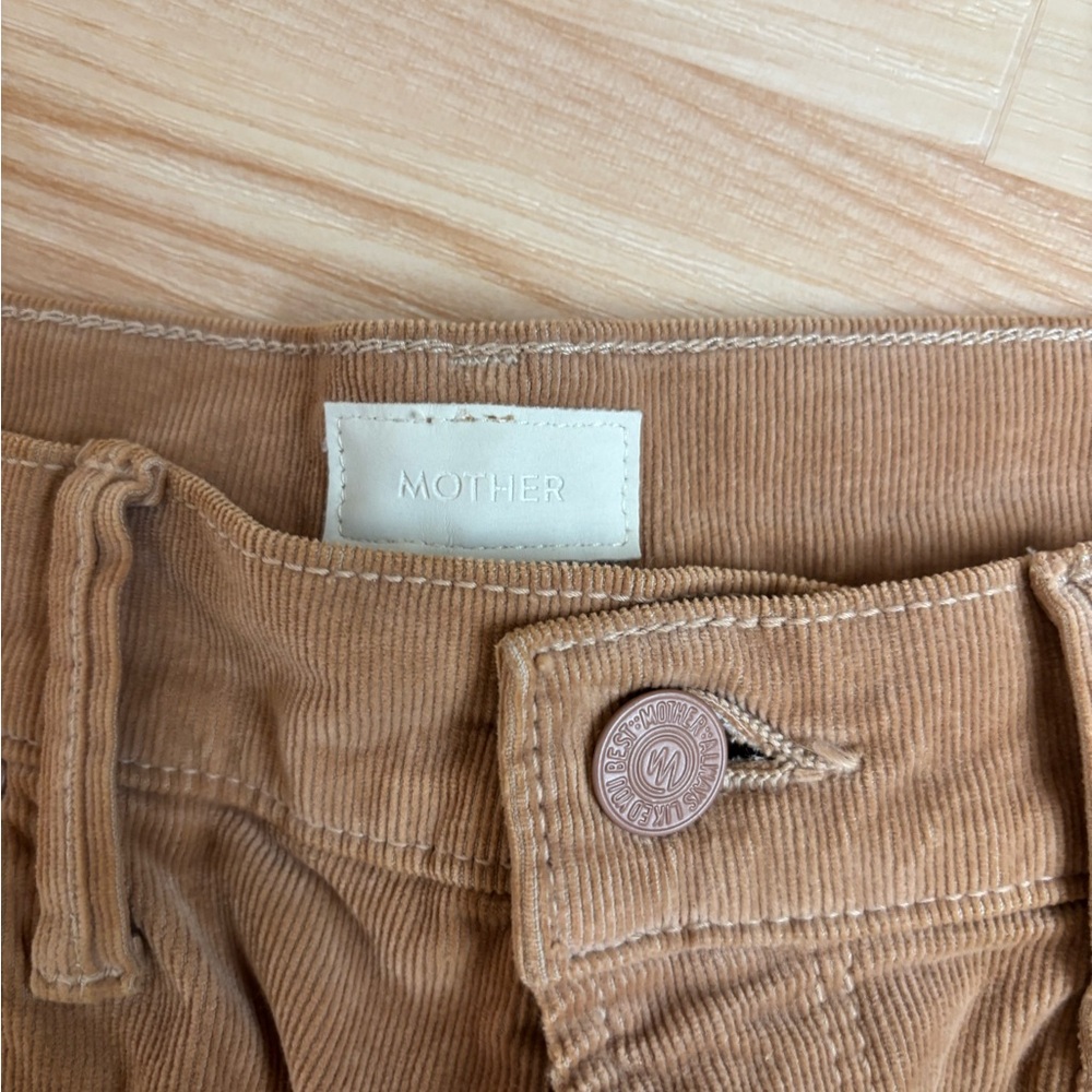 MOTHER Light Brown Corduroy high waisted jeans size 28